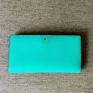 Kate Spade Staci Large Slim Bifold Wallet Tiffany Blue